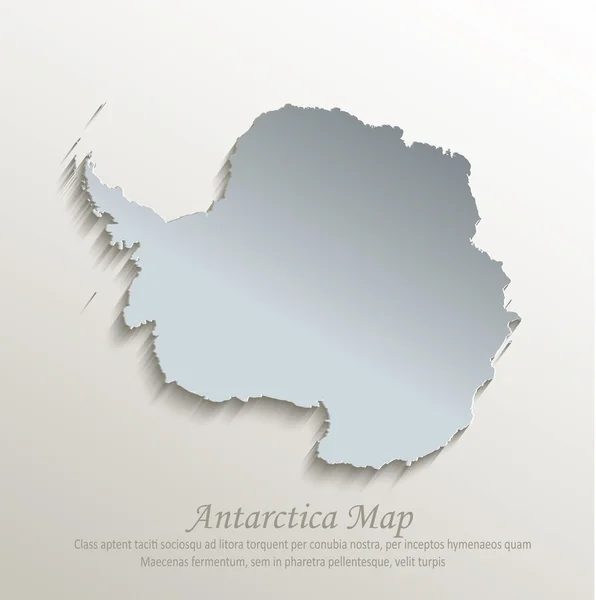 Antarctica mapa papel cartão azul branco vetor 3D — Vetor de Stock