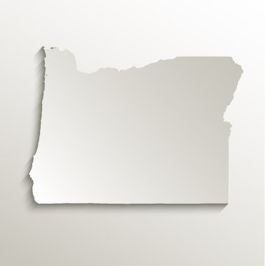 Oregon harita kart kağıt 3d doğal vektör