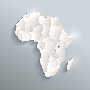 Afrika siyasi harita 3d raster tek tek devletlerin ayrı