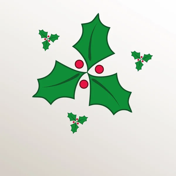 Christmas holly green natural paper 3D raster — Stock Photo, Image