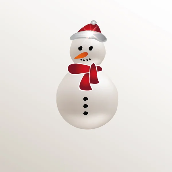 Christmas snowman natural paper 3D raster — Stock Photo, Image