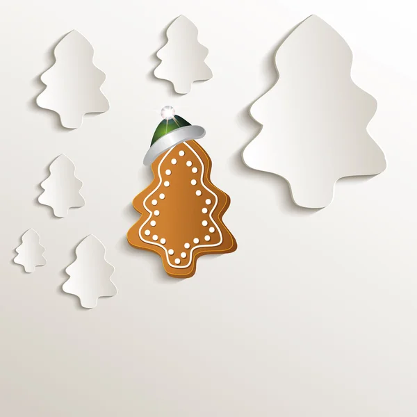 Julen träd pepparkakor cap naturliga grönbok 3d raster — Stockfoto