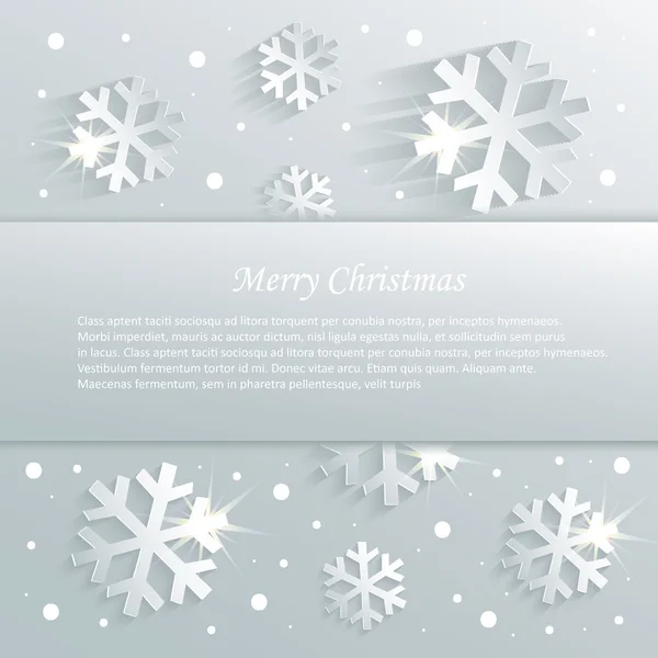 Christmas snöflinga Grattis bakgrund blå vektor — Stock vektor