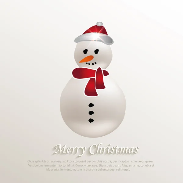 Noël bonhomme de neige papier naturel vecteur 3D — Image vectorielle