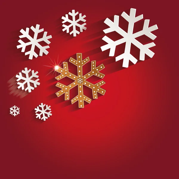 Natale fiocchi di neve pan di zenzero biglietto di auguri raster rosso — Foto Stock