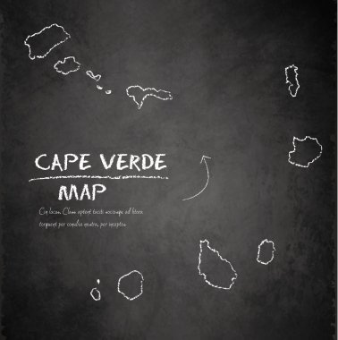 Cape Verde Adaları harita kıta blackboard kara tahta vektör