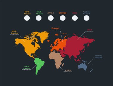 Kıtaları boş olan bilgi grafikleri dünya haritası