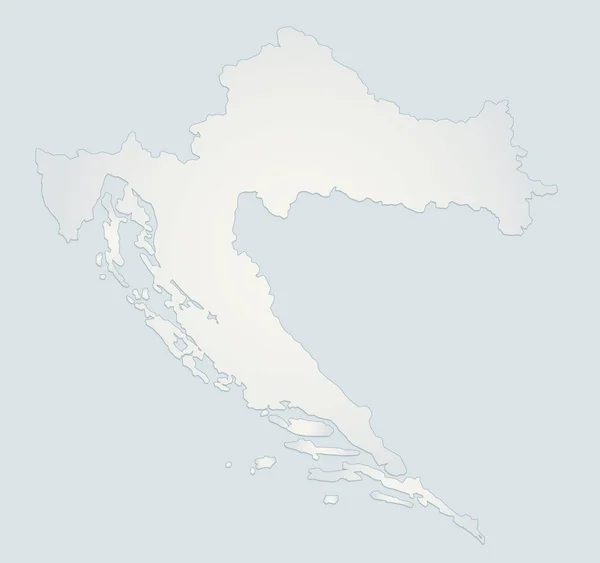 Croazia Mappa Blu Carta Bianca Vuoto — Foto Stock
