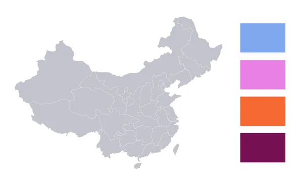 中国地図 行政区画 空白のインフォグラフィック — ストック写真