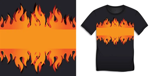 Grafische Gestaltung Von Shirts Mit Flammenvektor — Stockvektor