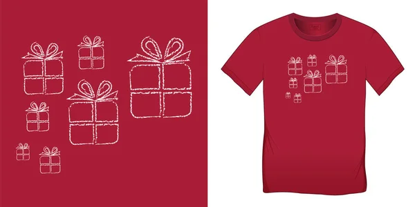 Geschenkkreidemuster Weihnachtsmotiv Image Grafik Design Für Shirts Blanko Vorlage — Stockfoto