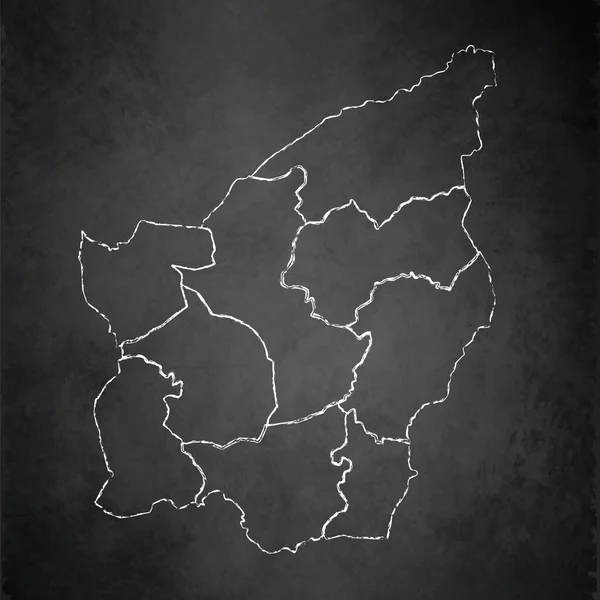 圣马力诺地图划分区域和名称个别区域 设计卡黑板栅格空白 — 图库照片