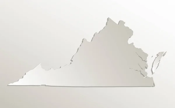 弗吉尼亚地图 卡纸3D自然空白 — 图库照片