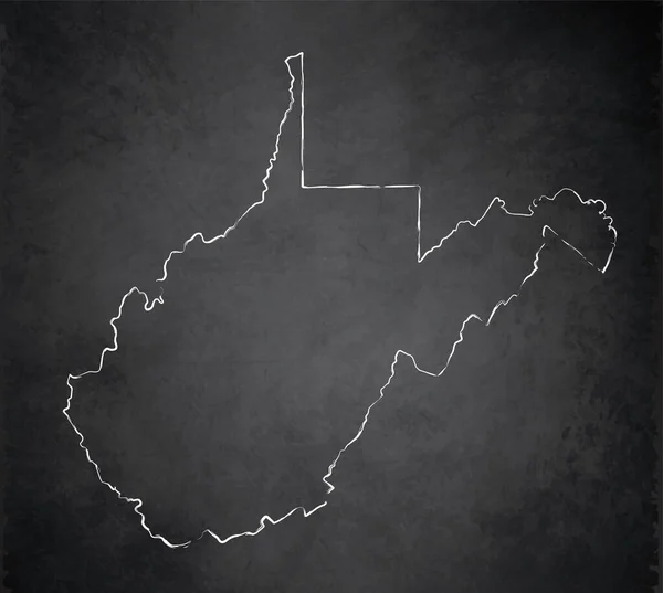 West Virginia Karte Tafel Kreidetafel Blanko — Stockfoto