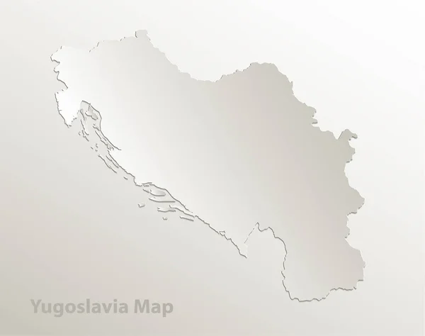 Yugoslavia Mapa Tarjeta Papel Vector Natural — Archivo Imágenes Vectoriales