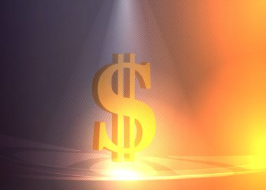 Dolar sembolü, arka plan ışıkları modern boşluk