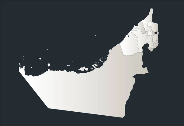 Emiratos Árabes Mapa Infografías Planos Colores Blanco Nieve Regiones Individuales —  Fotos de Stock