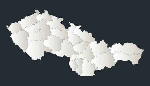 Tjeckoslovakien Karta Infographics Platt Design Färger Snö Vit Enskilda Regioner — Stockfoto
