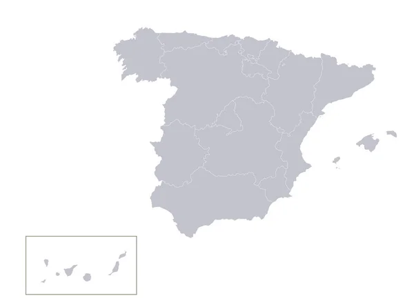 Infografika Mapy Hiszpanii Poszczególne Regiony Puste — Zdjęcie stockowe