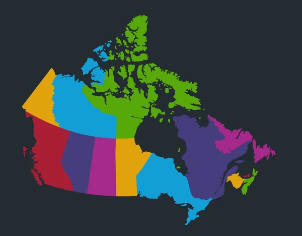 Carte Infographie Canada Couleurs Plates Fond Bleu Blanc — Photo