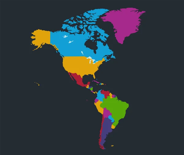 Infografik Amerikakarte Flache Designfarben Einzelne Staaten Und Inseln Blauer Hintergrund — Stockfoto