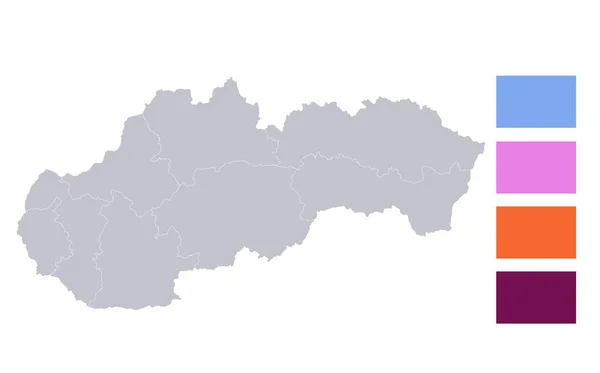 Infographics Slovakia Map Individual States Blank — Stock fotografie