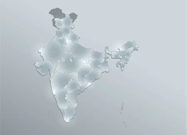 Indie Mapa Vlajka Administrativní Divize Odděluje Regiony Jednotlivé Oblasti Design — Stock fotografie