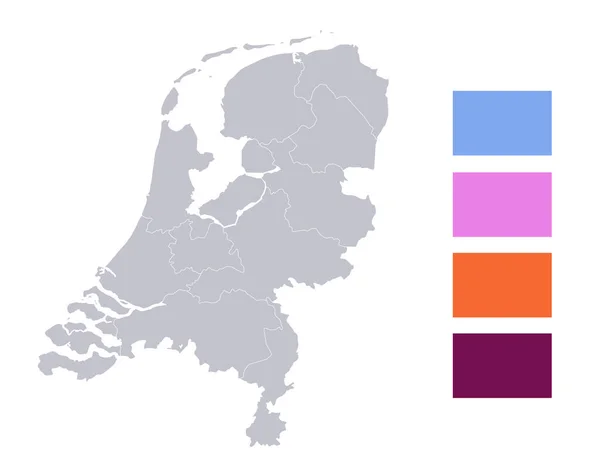 Infographics Netherlands Map Individual Region Blank — 스톡 사진