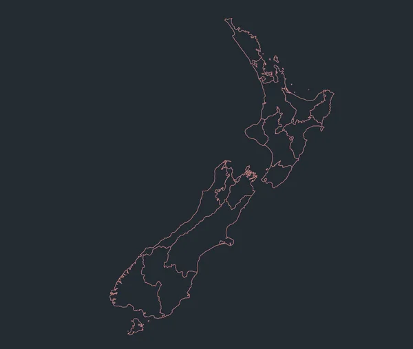 Information Graphics New Zealand Map Outline Flat Design Color Blue — 图库照片