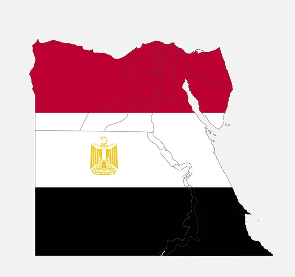 Carte Egypte Aux Couleurs Drapeau Avec Divisions Administratives Vierges — Photo