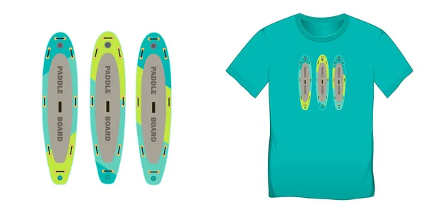 Print Shirt Graphics Art Design Paddle Board Opblaasbare Surf Surfplank — Stockfoto