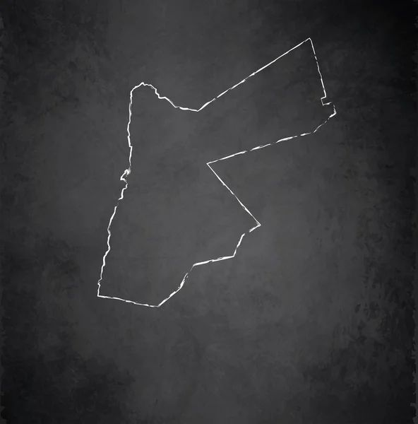 约旦地图黑板黑板栅格 — 图库照片