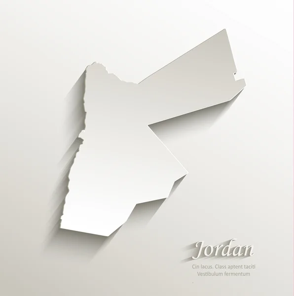Ιορδανία χάρτη κάρτα χαρτί 3d φυσικό φορέα — Διανυσματικό Αρχείο