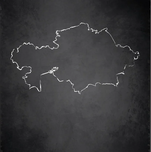 Mapa do Cazaquistão quadro negro raster — Fotografia de Stock