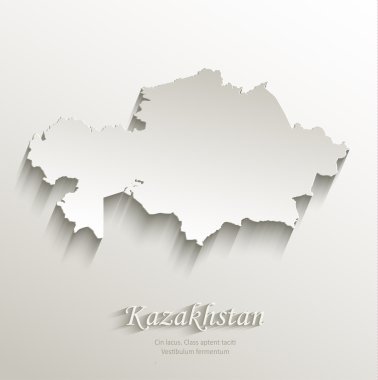 Kazakistan harita kart kağıt 3d doğal vektör