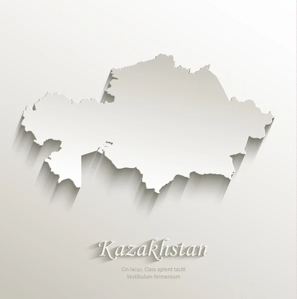 Kazakhstan map card paper 3D natural vector — Stock Vector