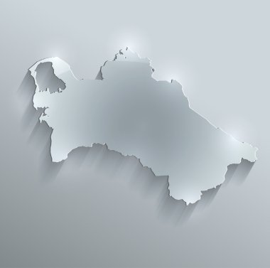 Türkmenistan harita cam kartı kağıt 3d tarama