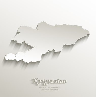 Kırgızistan harita kart kağıt 3d doğal vektör