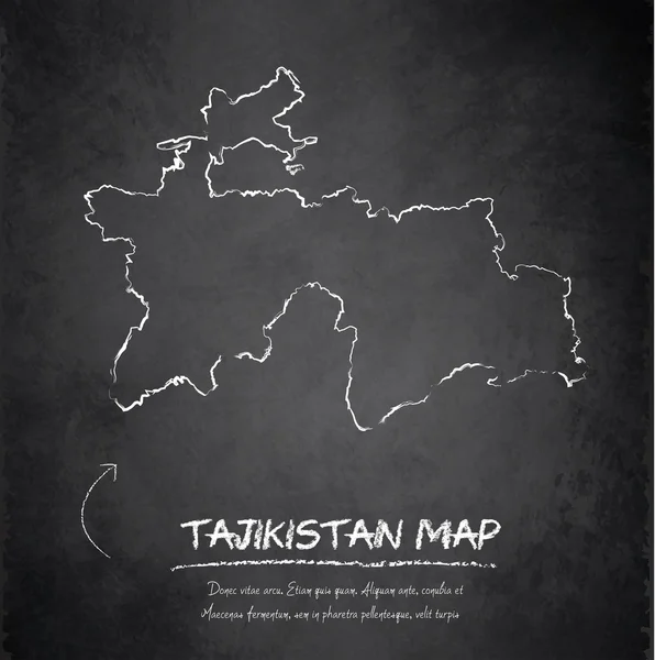 Tadschikistan Karte Tafel Kreidetafel Vektor — Stockvektor