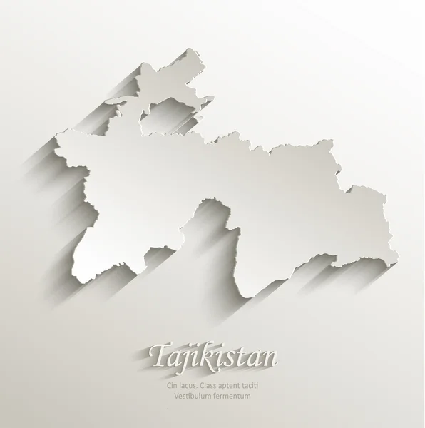 Tayikistán mapa tarjeta de papel 3D vector natural — Archivo Imágenes Vectoriales