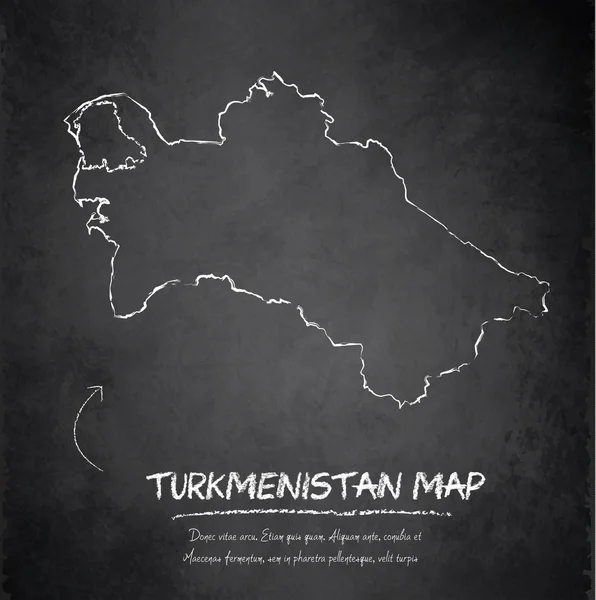 Turkmenistan karta svarta tavlan tavlan vektor — Stock vektor