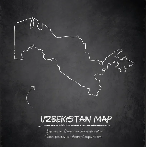 Uzbekistan karta blackboard chalkboard vektor — Stock vektor