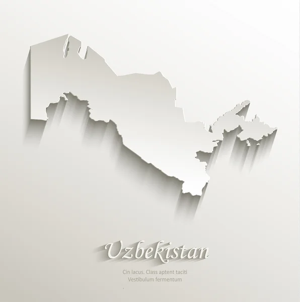 Uzbequistão mapa papel cartão 3D vetor natural — Vetor de Stock