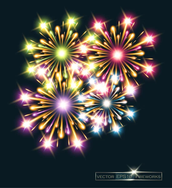 Feux d'artifice étoiles vecteur de couleur — Image vectorielle