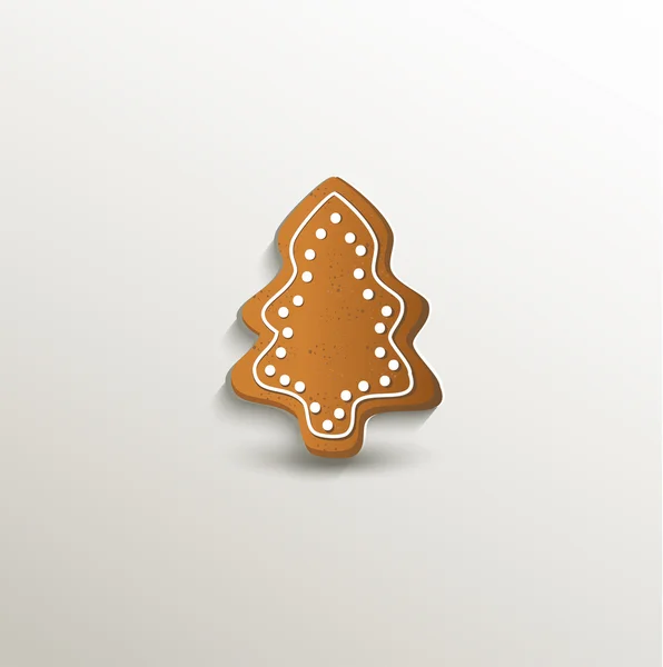 Gingerbread tree Christmas card paper 3D natural raster — Stock Photo, Image