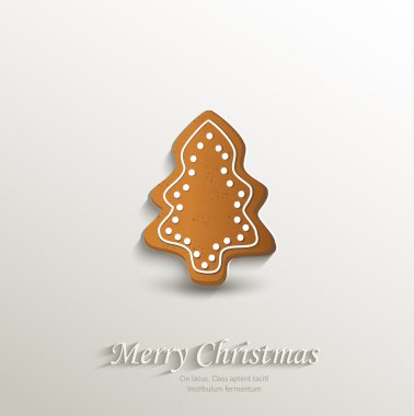 Gingerbread ağaç Noel kartı kağıt 3d doğal vektör