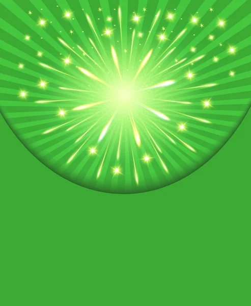 Fireworks congratulations green — ストックベクタ