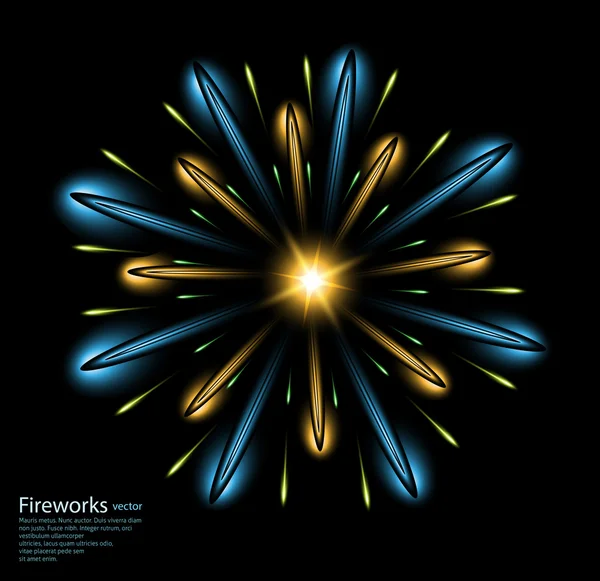 Feuerwerk Blume blauer Vektor — Stockvektor