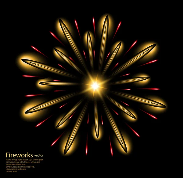 Fogos de artifício ouro flor vector amarelo —  Vetores de Stock