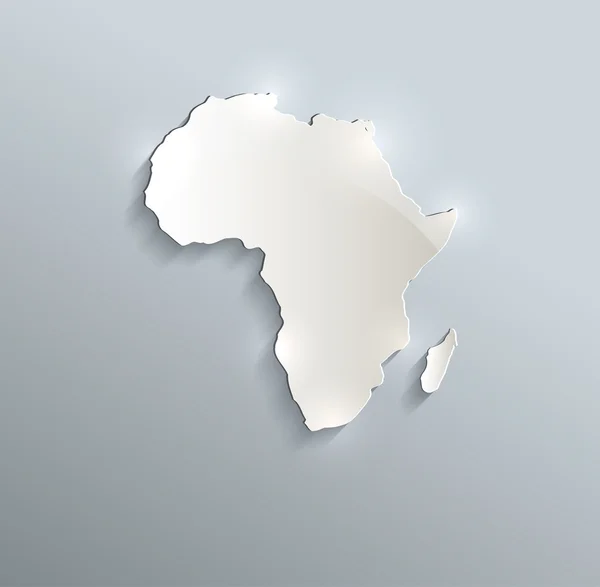África mapa azul papel cartão branco raster 3D — Fotografia de Stock